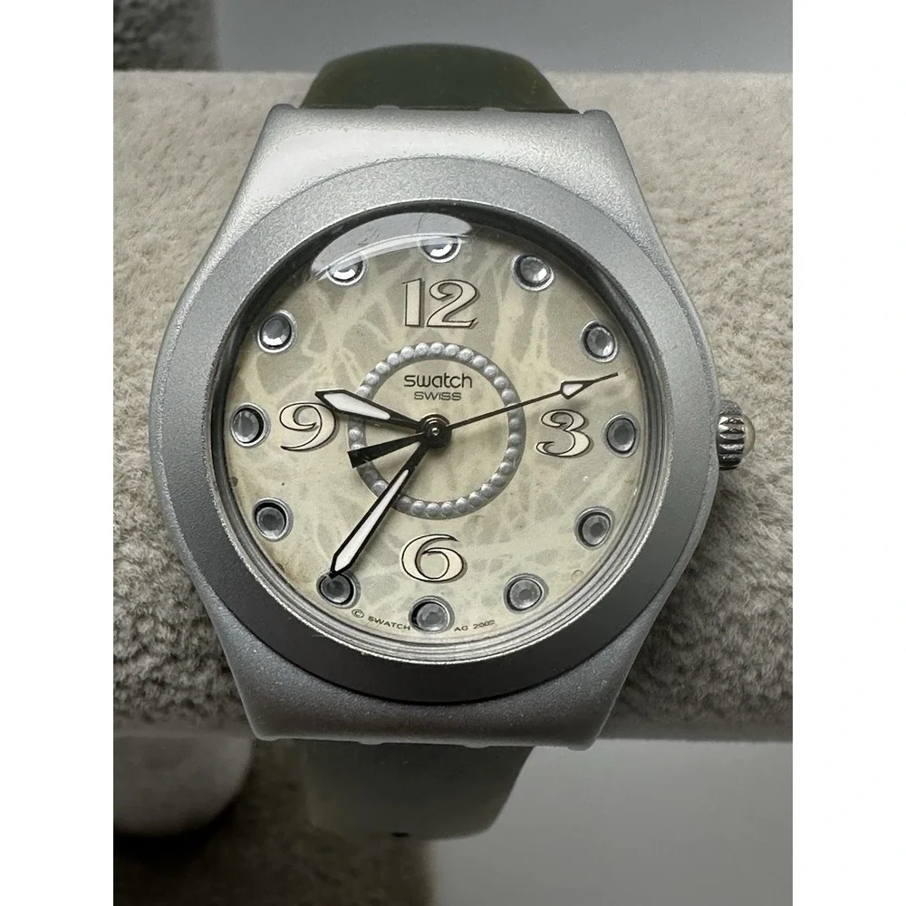Swatch Watch SPARKLING‎ OLIVE Irony YLS1017 2002 New Battery 33MM 7.5